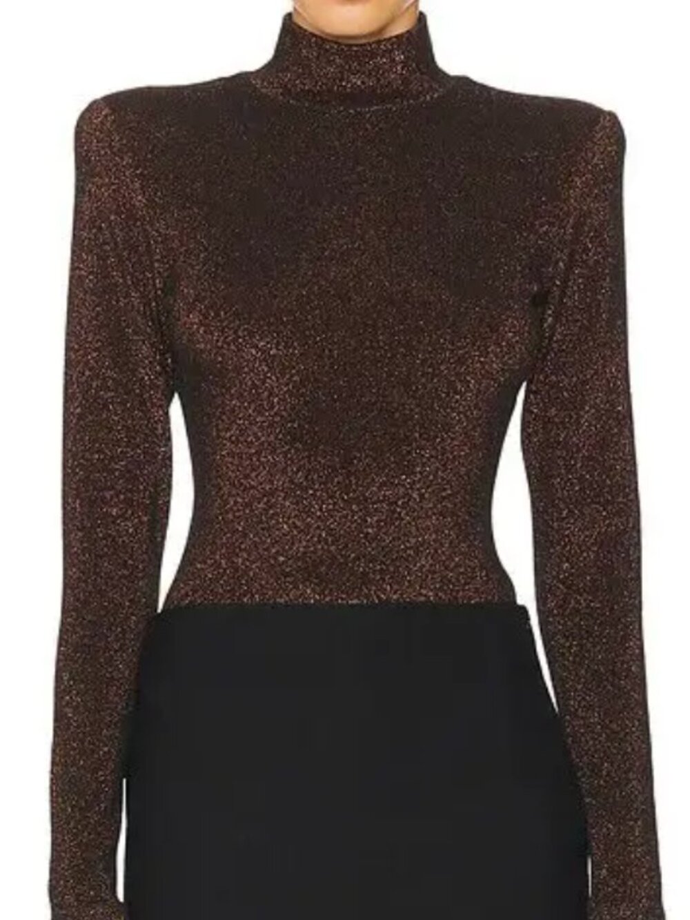 Smythe Shoulder Pad Turtleneck Metallic Orange/Black